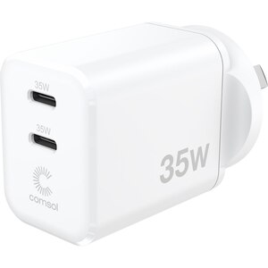 Comsol 35W Dual USB-C Wall Charger - White